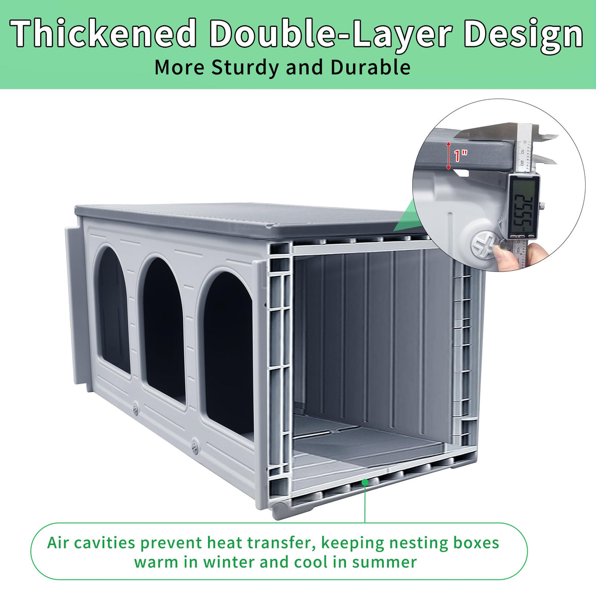 Plastic Chicken Nesting Boxes for Coop Poultry Hens Egg Laying Durable Easy Clean Farm Use