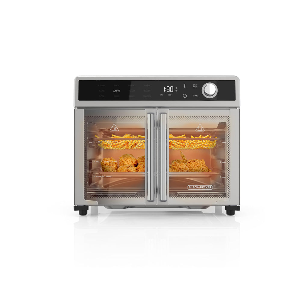 12 in 1 Crisp N Bake Air Fryer Toaster Oven with Multiple Cooking Functions and Easy Clean Design