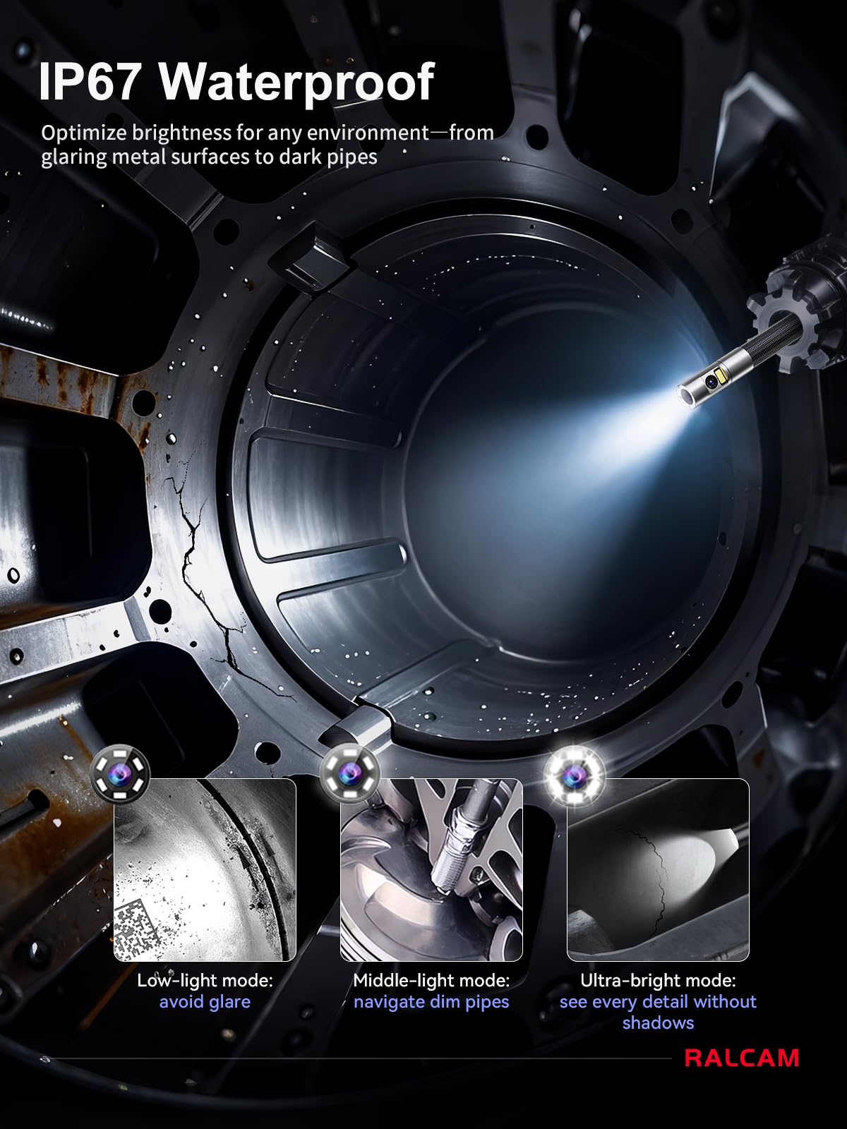 360 Degree Articulating Borescope for Automotive HVAC Engine Inspection with Slim Probe Camera