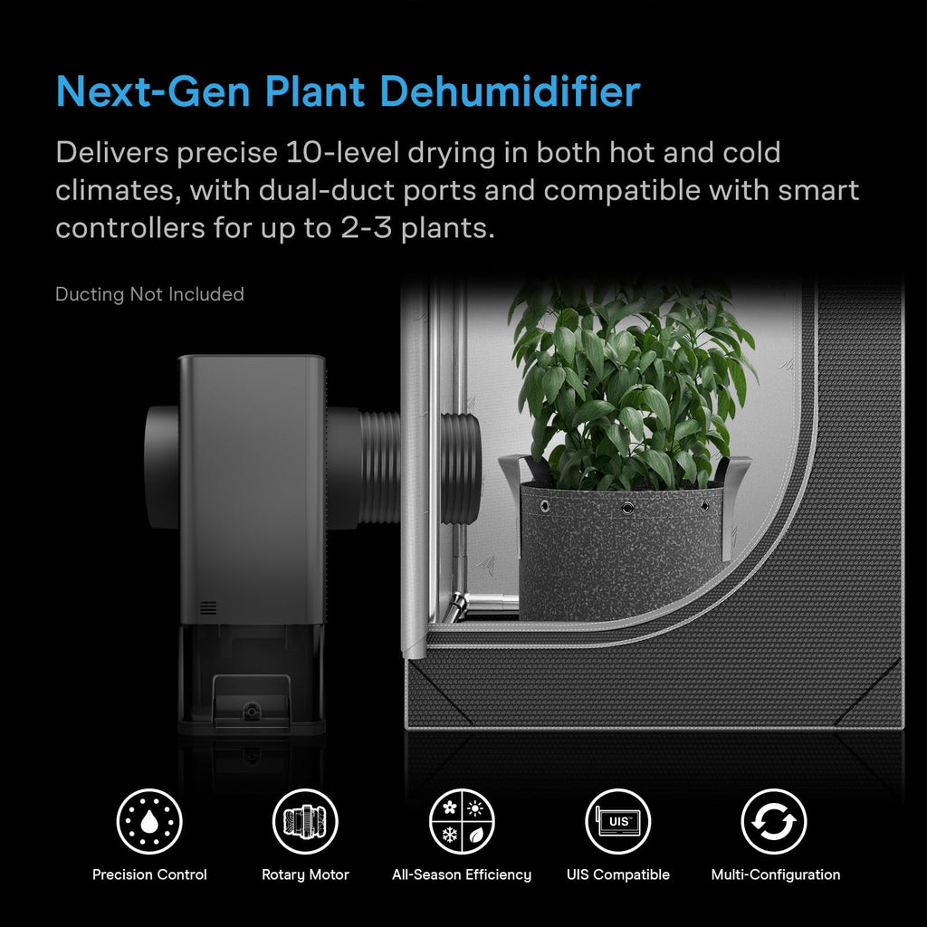 HYDRONE 5 Precision Plant Dehumidifier with 10 Drying Levels for Indoor Grow Rooms and Greenhouses