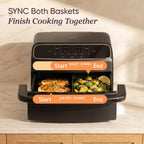 TWINFRY 9 QT Double Air Fryer with Removable Divider PFAS Free Ceramic Coating for Family Meals