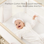 Electric Baby Bassinet Auto Rocking Bedside Sleeper 6 Heights Mattress Remote Control 5 Speeds 3 Timers Beige