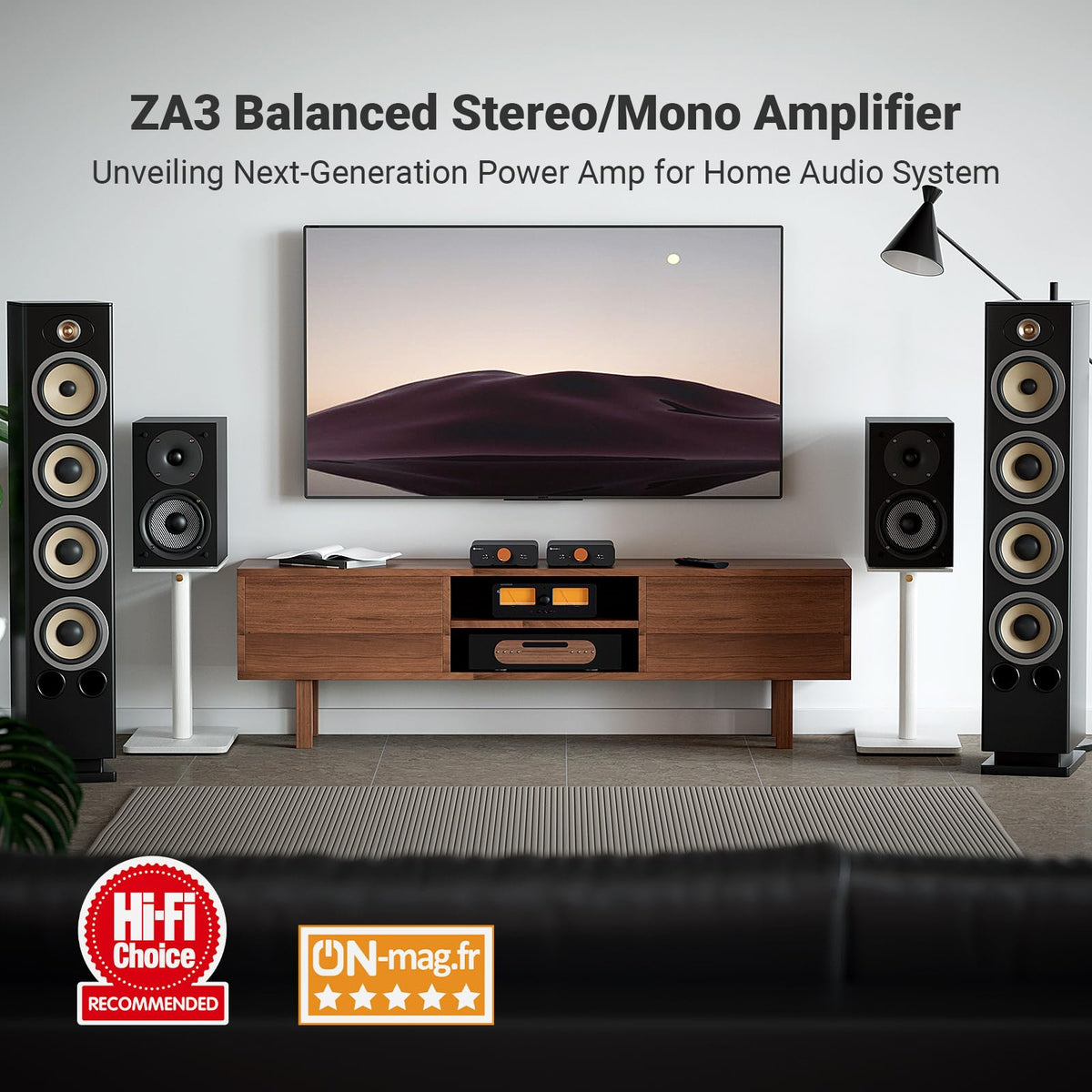 ZA3 Balanced Stereo Amp TPA3255 Mini 2 Channel Mono Amplifier for Passive Speakers Subwoofer 48V Power Supply