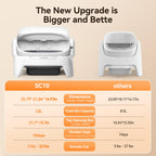 Extra large automatic cat litter box with infrared scanning and anti pinch safety protection