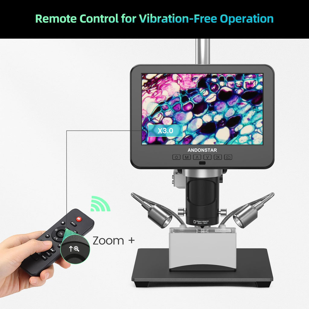 AD246S-M 3 Lens 2160P HDMI Digital Microscope 2000x Magnification for Adults Soldering Repair