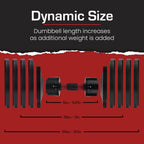 Adjustable Dumbbell Weight Set Compact All in One Home Gym Strength Training Fitness Equipment