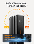 1500W Oil Filled Radiator Heater for Indoor Use Portable Electric Space Heater for Home Office