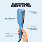 Nano Titanium Ultra Thin Hair Straightener with 5 Inch Extended Plates for Faster Straightening All Hair Types