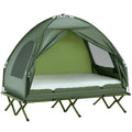 2 Person Cot Tent 4 in 1 Elevated Bed Combo with Air Mattress Portable Camping Outdoor Sleeping Solution
