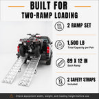 7.5 Ft Aluminum Loading Ramps for Pickup Trucks and ATVs, 2 Pack
