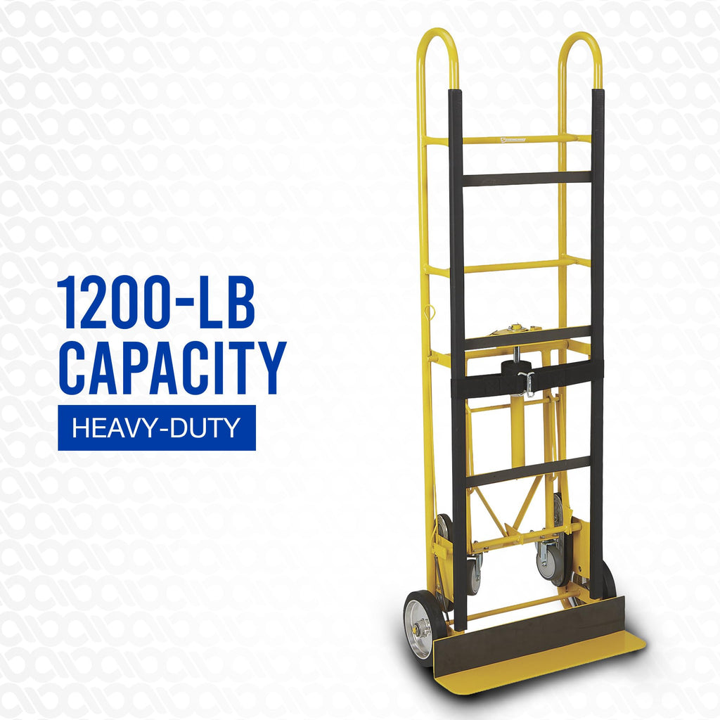 Convertible hand truck 1200 pound capacity 2 or 4 wheel design heavy duty utility dolly cart