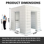 Inflatable 360 Photo Booth 8.2x8.2ft Portable Photobooth Tent 16 Colors LED Dimmable Backdrop for Events