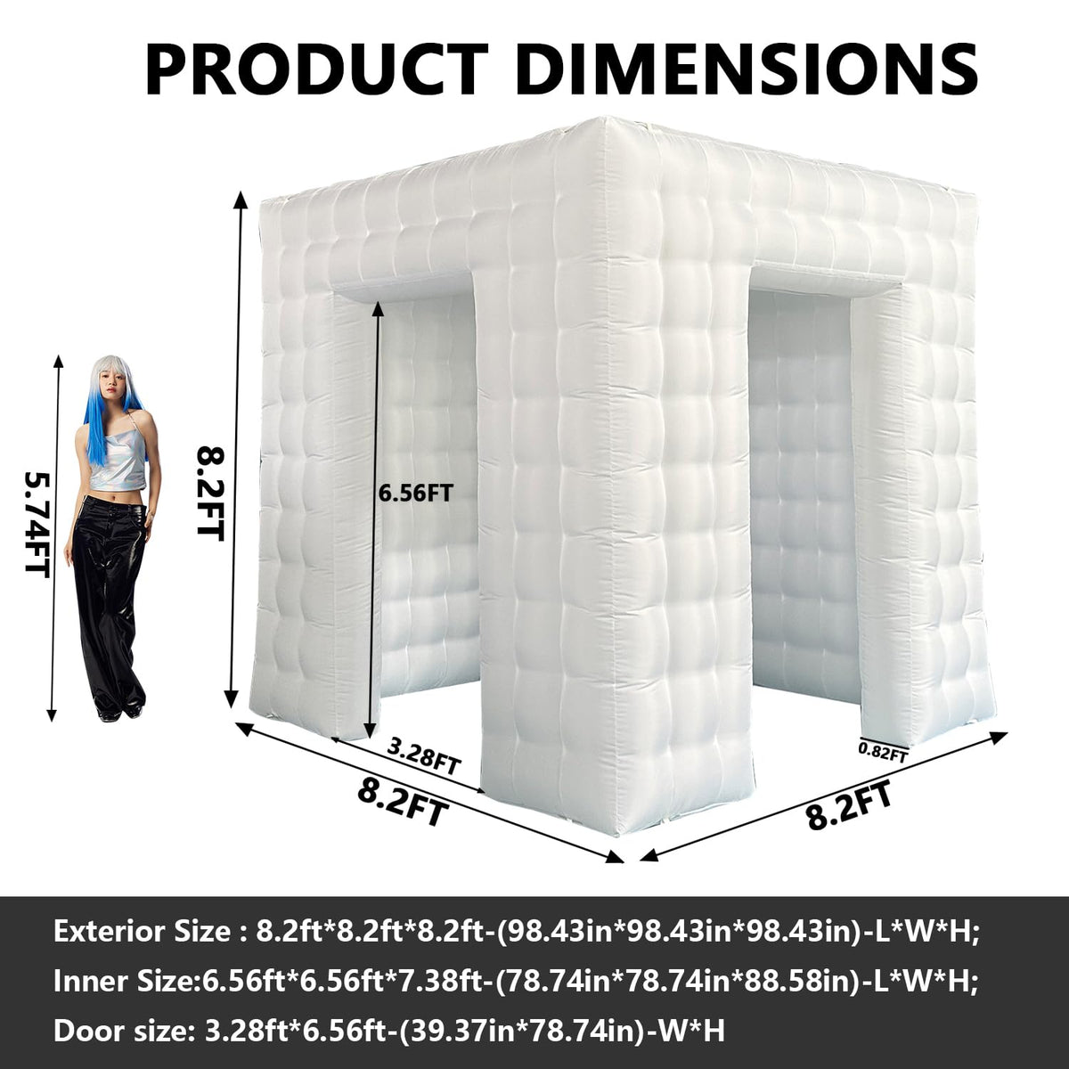 Inflatable 360 Photo Booth 8.2x8.2ft Portable Photobooth Tent 16 Colors LED Dimmable Backdrop for Events