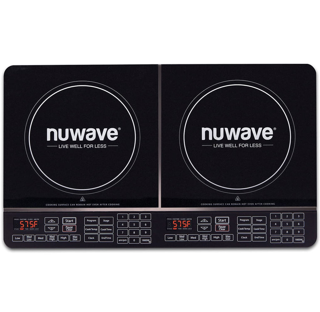 1800W Double Induction Cooktop with Two 8 Inch Burners, Independent Controls