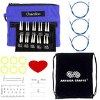 Twist Shorties blue 2 and 3 inch 7230-S interchangeable stainless steel knitting needle set