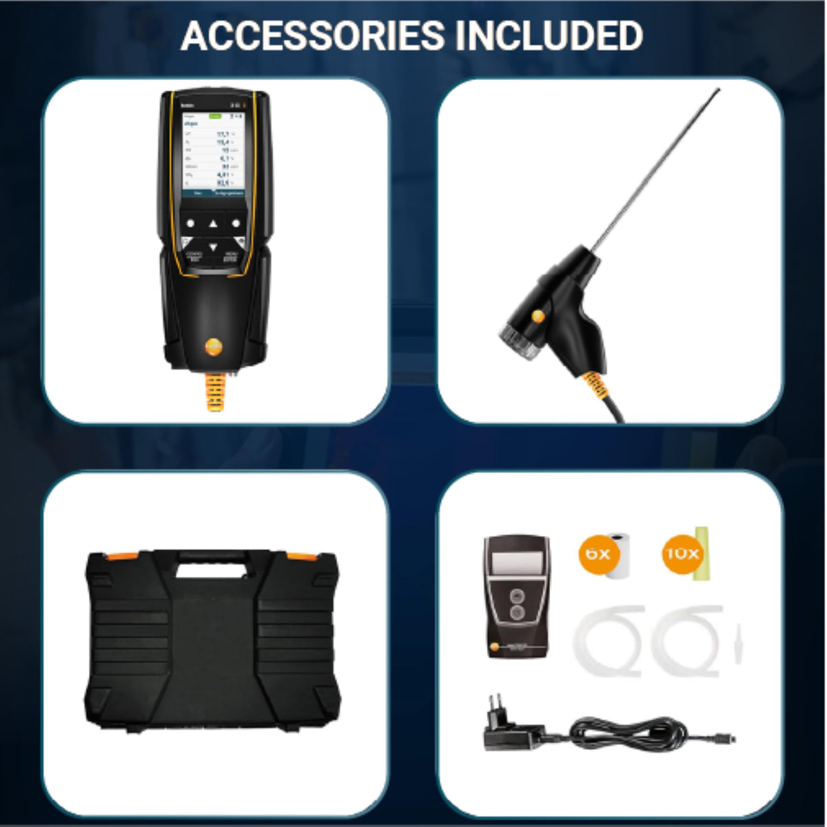 310 II combustion analyzer HVAC flue gas temperature pressure natural gas leak detector smart app probe