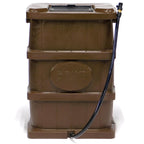 Outdoor slim line design rain barrel 45 gallon brown space saving water collection durable