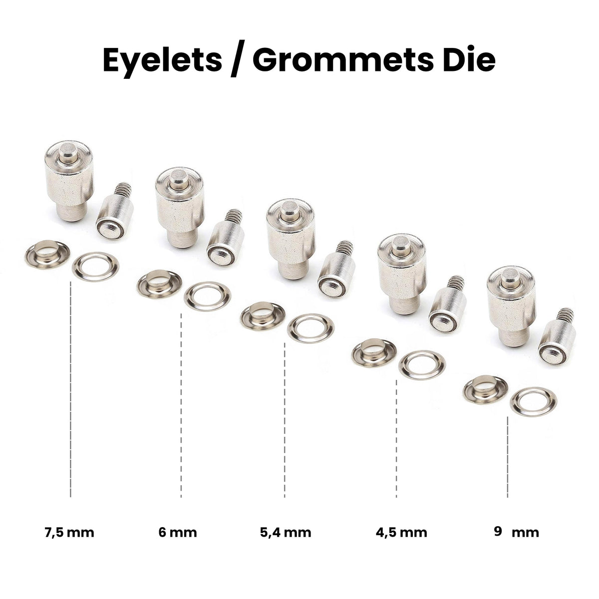 Hand Press Machine with Setting Dies All in One Set for Snap Button Fastener Rivet Eyelet Grommet
