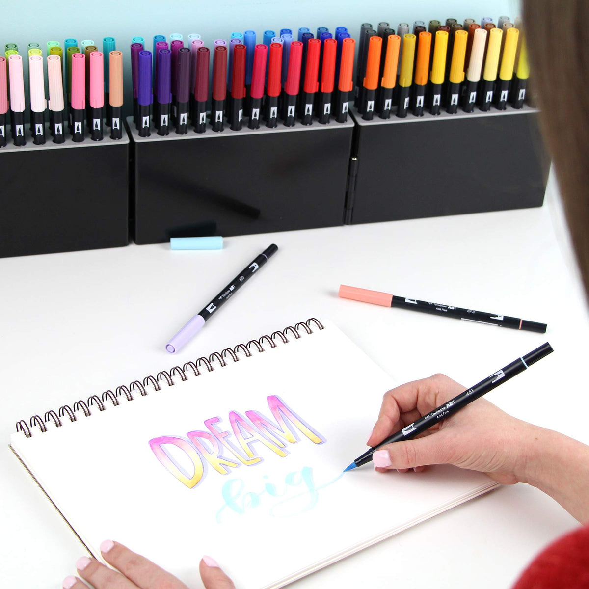 56179 Dual Brush Pen Art Markers 108 Color Set with Marker Case for Drawing Coloring Lettering