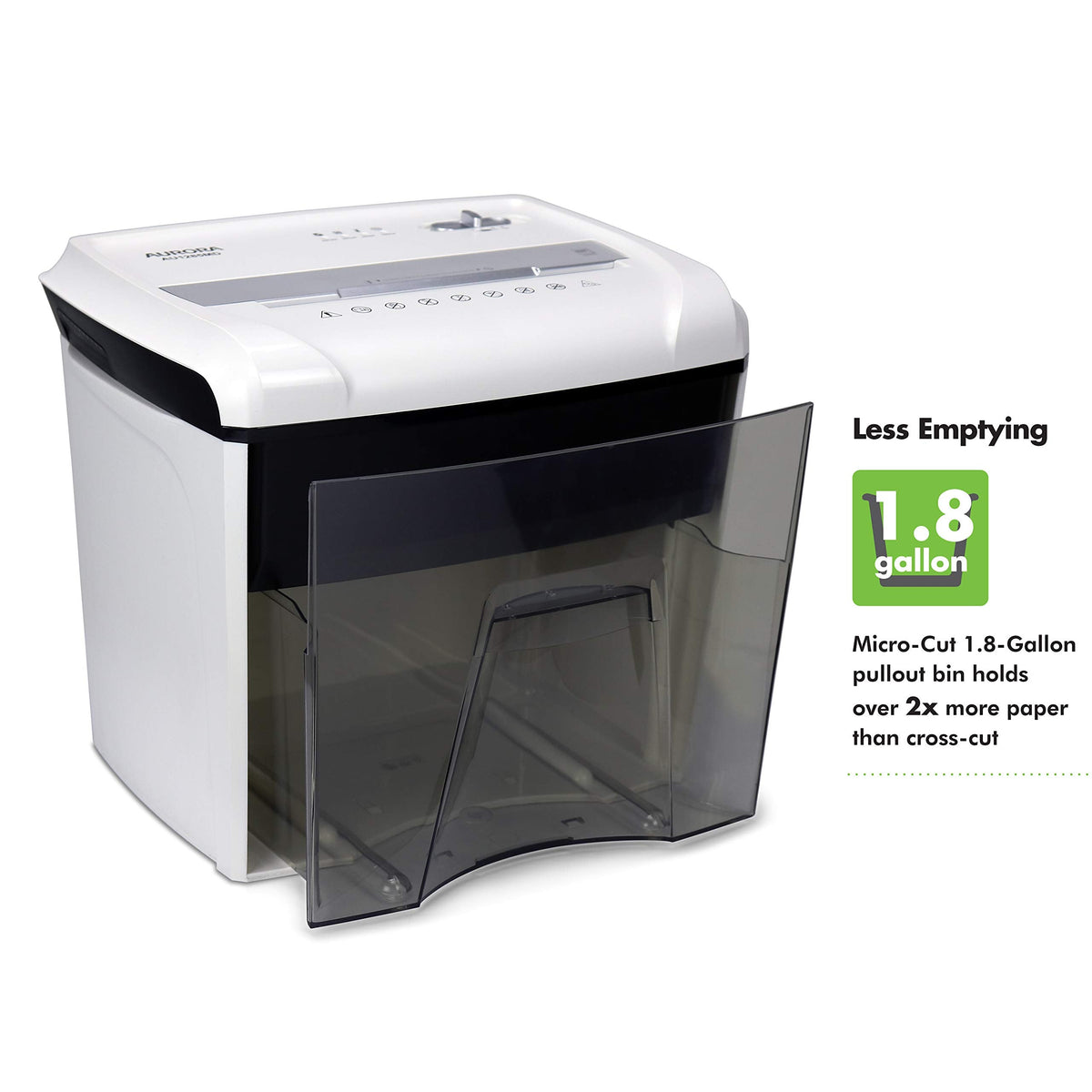 AU1285MD compact high security 12 sheet micro cut paper CD credit card pullout basket shredder white black