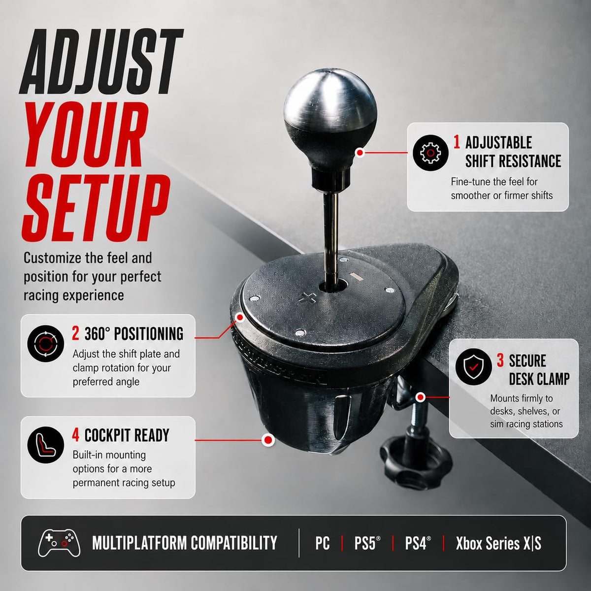 TH8A Shifter H Pattern and Sequential Add On - Racing Simulator Gear Shifter