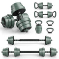 Adjustable dumbbell set 4 in 1 with connector 92 lbs 47 lbs dumbbells barbells kettlebells push up stands
