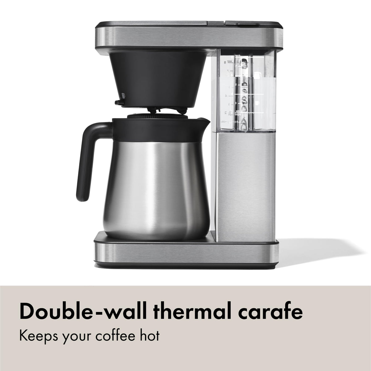 8 Cup Coffee Maker Single Serve Thermal Carafe Stainless Steel Brewing Machine for Home Office