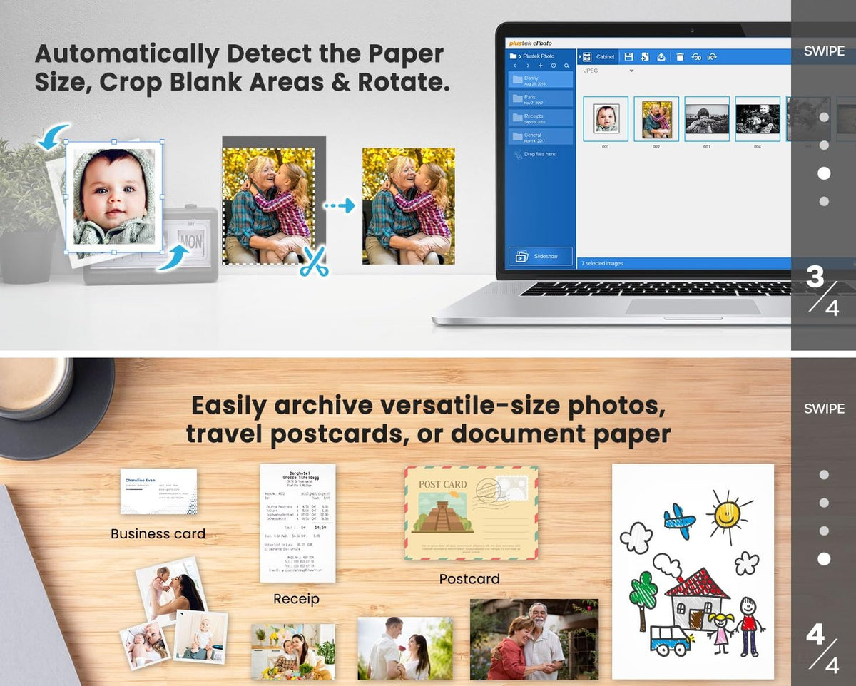 ePhoto Z300 Photo Scanner with CCD Sensor Fast Scan 4x6 Photos in 2 Seconds for Home Office
