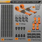 36PC E Track Rail Kit Set Heavy Duty Tie Down System for Enclosed Trailers Cargo Securement