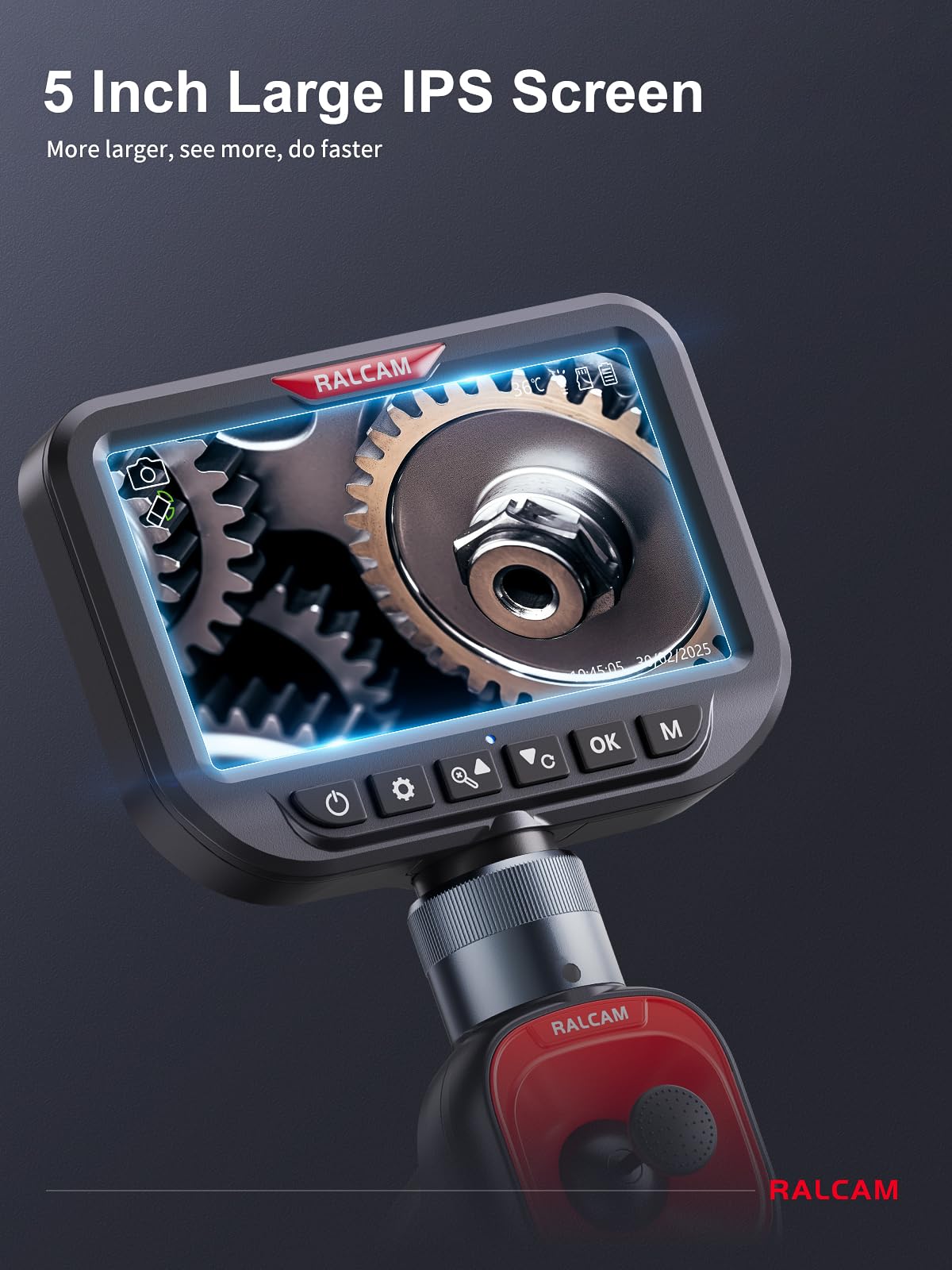 360 Degree Articulating Borescope for Automotive HVAC Engine Inspection with Slim Probe Camera