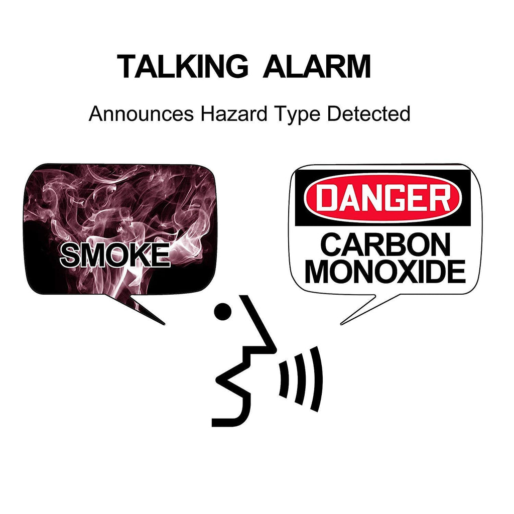 Smoke and CO Detector Alarm Voice Warning Hardwired 10 Year Lithium Battery Backup Interconnectable i12010SCO