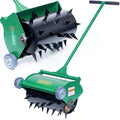 Rolling Lawn Aerator Heavy Duty Push Spike Aeration Tool Up to 55 lbs Manual Rotary Grass Aerator for Yard