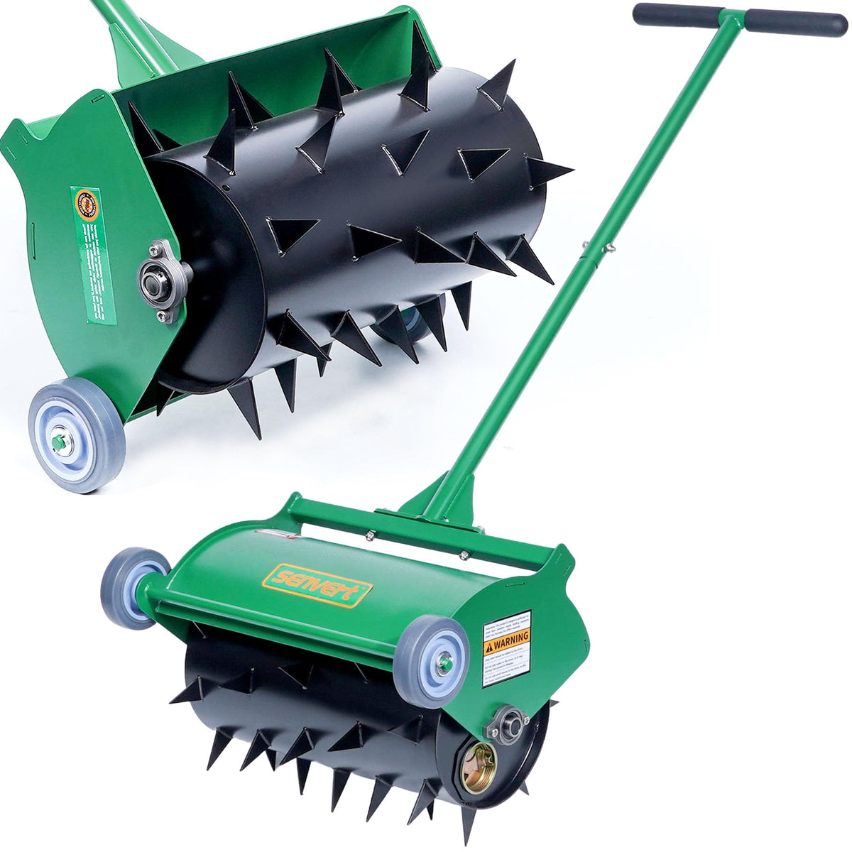Rolling Lawn Aerator Heavy Duty Push Spike Aeration Tool Up to 55 lbs Manual Rotary Grass Aerator for Yard