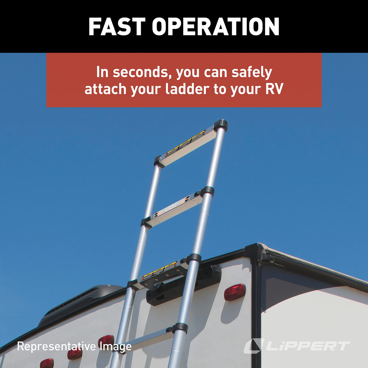 On The Go Portable Compact Telescoping RV Ladder for 5th Wheel RVs Travel Trailers and Motorhomes