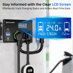 Smart Dryer Splitter EV Dryer 240V Auto Power Switch 3 Color LED 3.4 in LCD No Rewiring ETL 24 amp NEMA 10-30