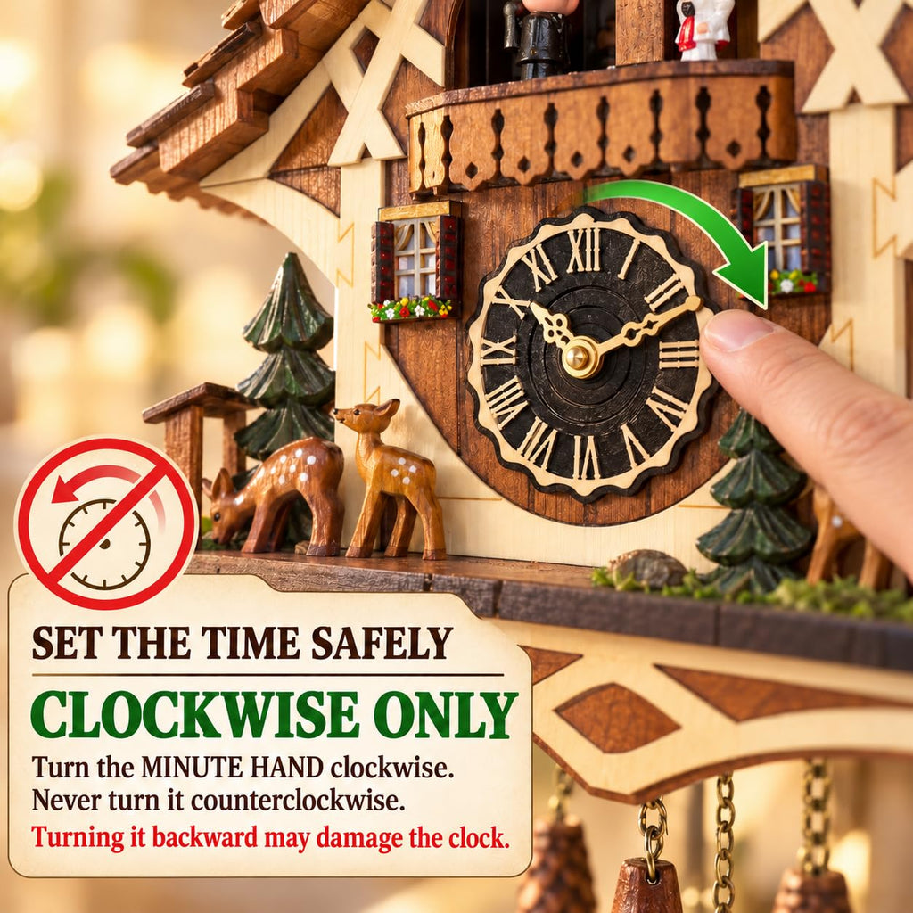 Traditional Handmade Wooden Cuckoo Clock With Quartz Wall Clock Movement Family Gift Home Decor