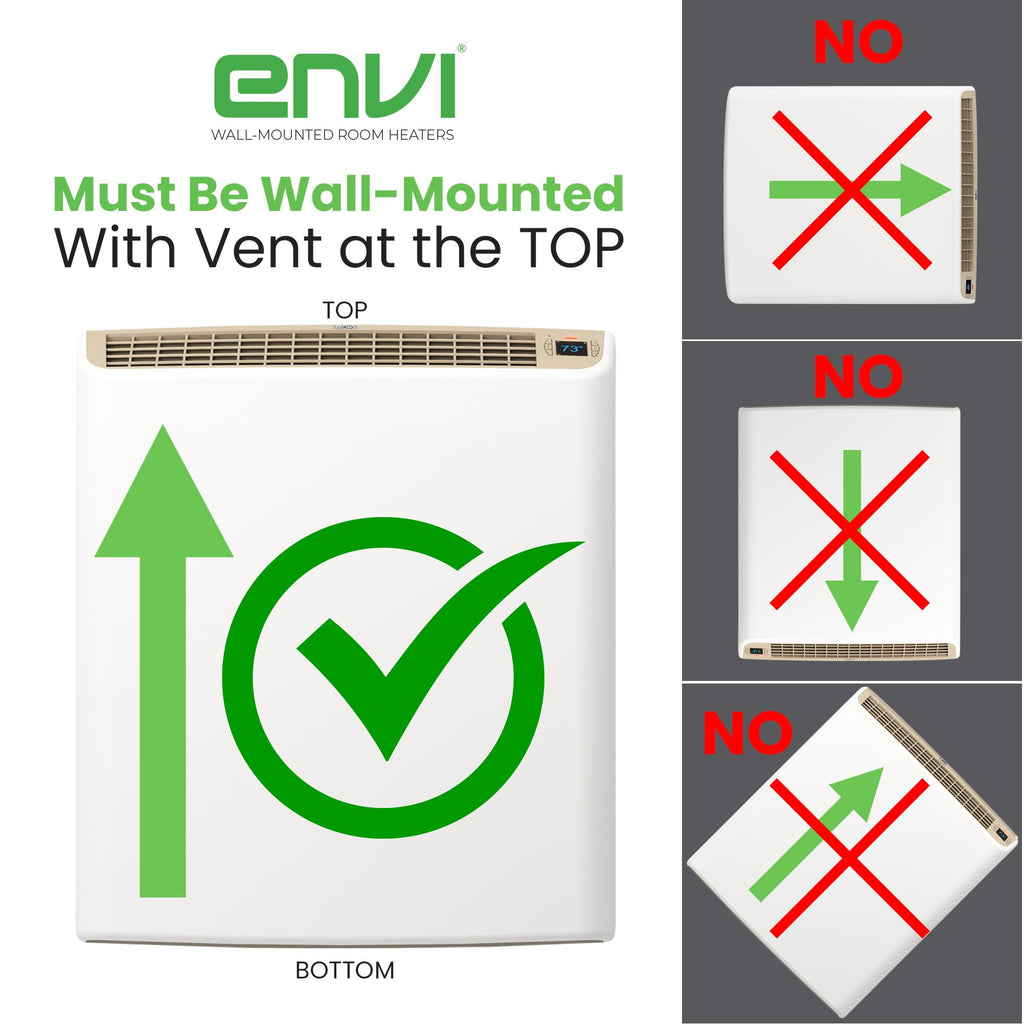 1000W Wi Fi Plug In Electric Wall Heater Energy Efficient Large Room App Control Thermal Shut Off