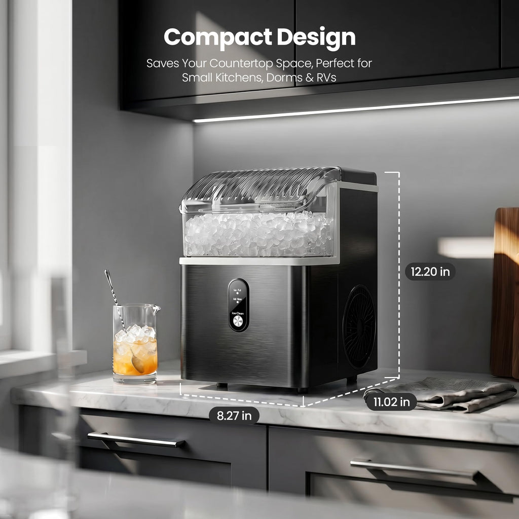 Nugget Ice Maker Countertop 35lbs per Day Portable Pebble Ice Machine for Home Kitchen Office Bar