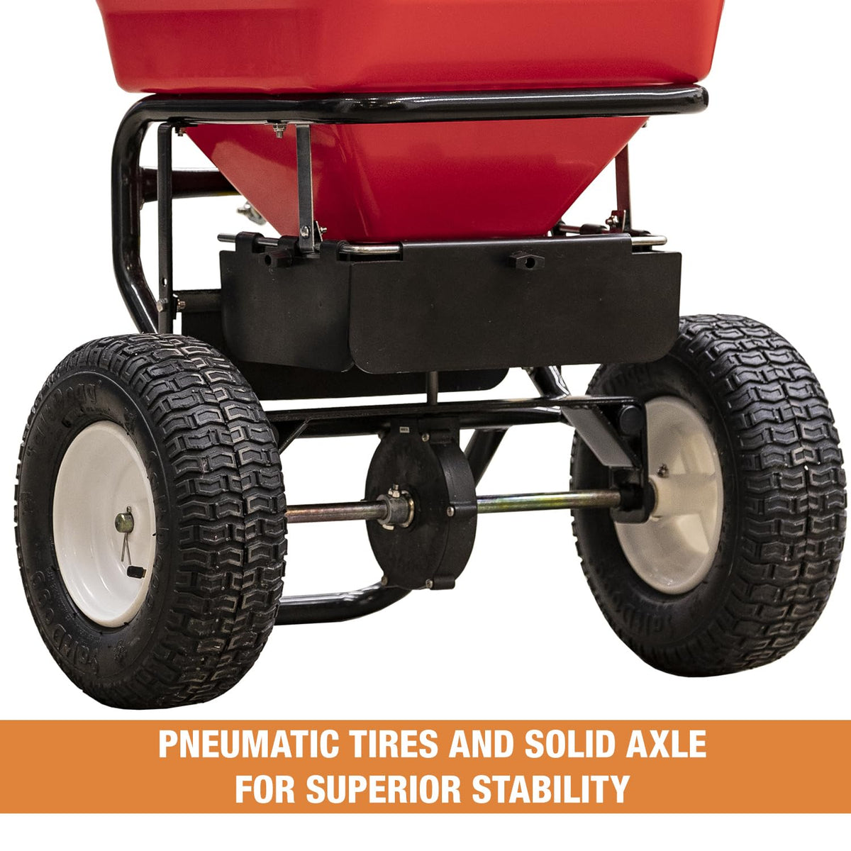 3039632R 100 lb All Season Walk Behind Broadcast Spreader for Lawn Seed Fertilizer Ice Melt
