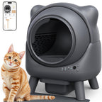 Auto Self Cleaning Litter Box Odor Control Robot Cat Ear 65L App Monitor Multi Cat Safety Sensor 1 Trash Bag
