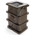Outdoor slim line design rain barrel 45 gallon brown space saving water collection durable