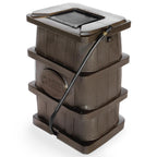 Outdoor slim line design rain barrel 45 gallon brown space saving water collection durable