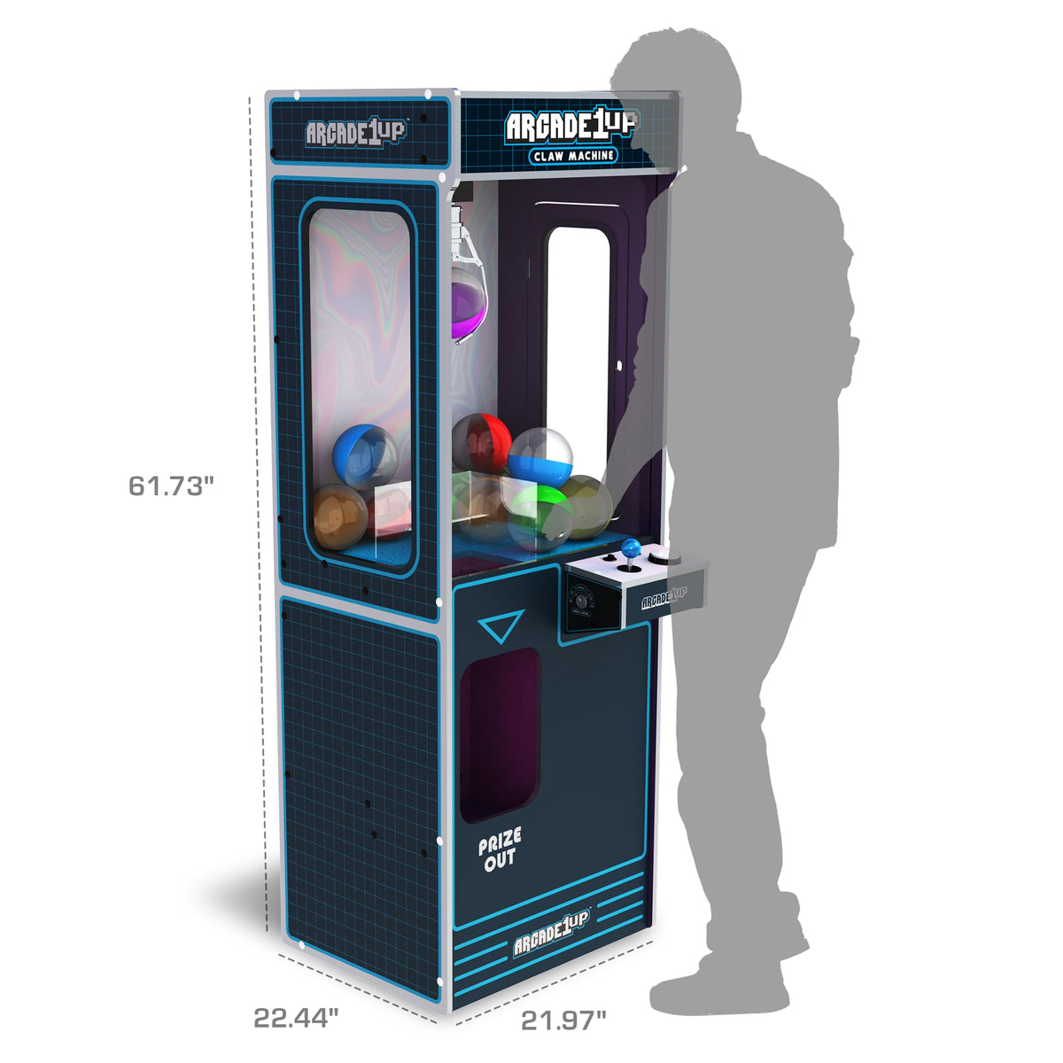 Claw Machine with 3 Levels of Difficulty and Ceiling Light for Arcade Game Room Home Entertainment