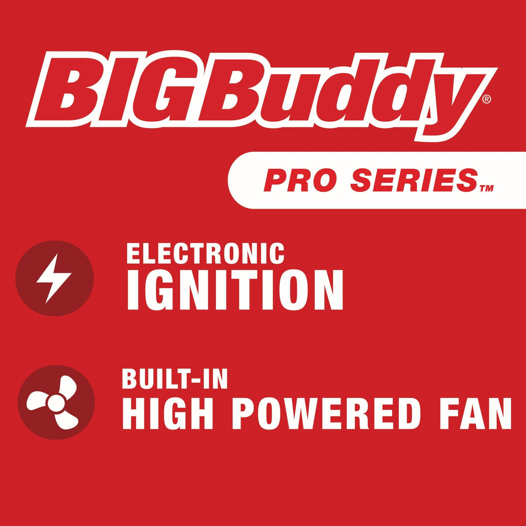 18000 BTU Big Buddy PRO Series Portable Propane Radiant Heater for Indoor Outdoor Use Heats Up to 400 Sq Ft