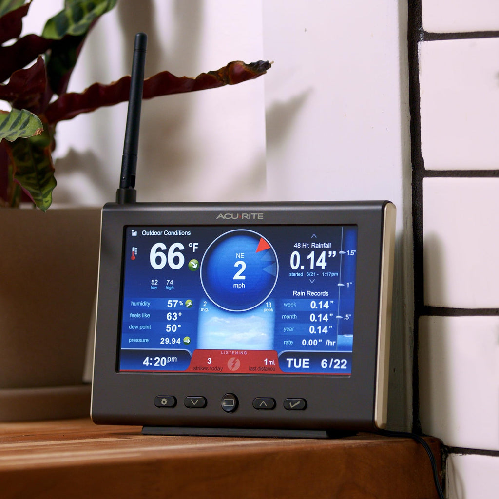 Weather Station Rain Gauge Wind Speed Direction Wireless Indoor Outdoor Thermometer Humidity Barometer 01535M
