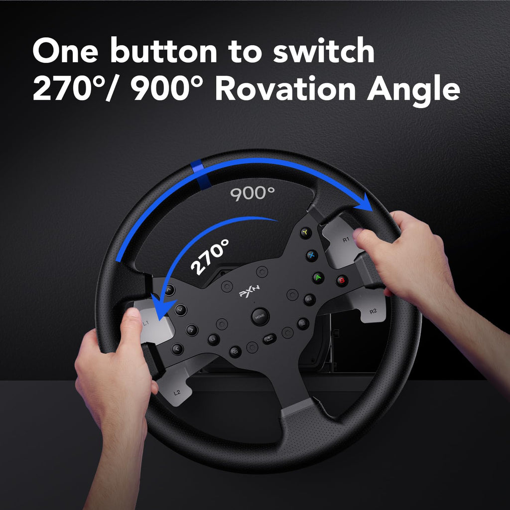 V99 Force Feedback Racing Wheel with Pedals and Shifter for Racing and Driving Simulator Games