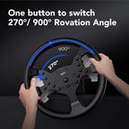 V99 Force Feedback Racing Wheel with Pedals and Shifter for Racing and Driving Simulator Games