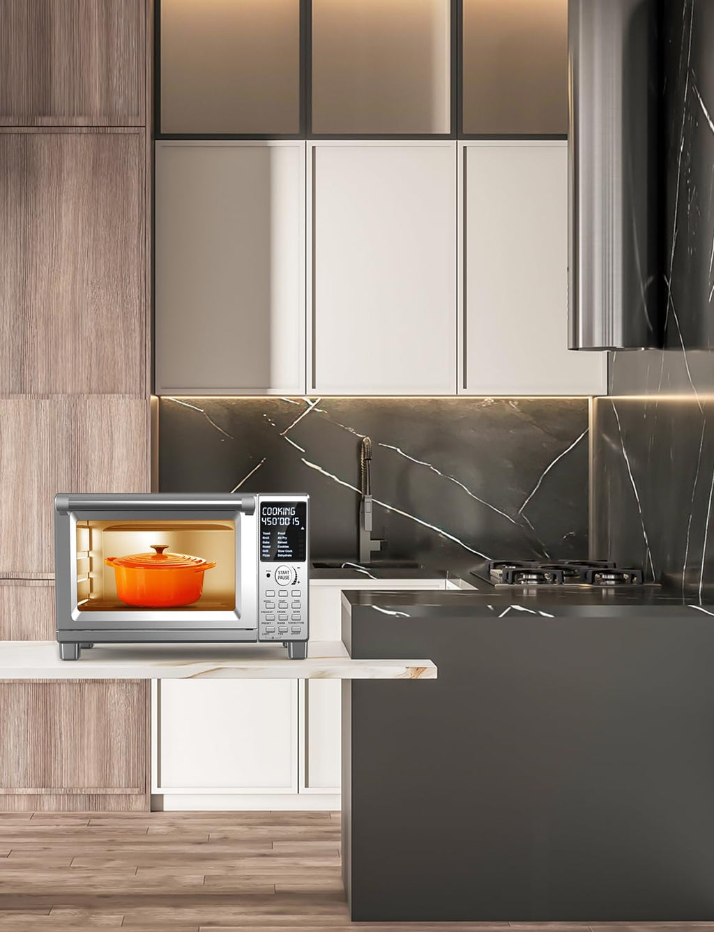 Bravo XL Pro air fryer toaster oven with improved 100 percent super convection oven technology