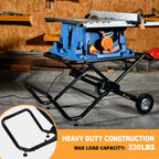 Portable Table Saw Stand 330 lbs Capacity Rolling Foldable 8 inch Wheels Heavy Duty Easy Storage Universal Fit