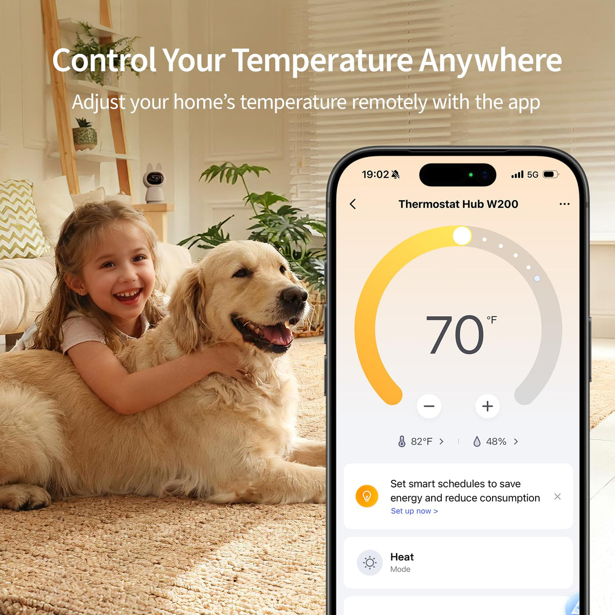 Smart Thermostat W200 with Apple Adaptive Temperature for Home Automation and Energy Saving